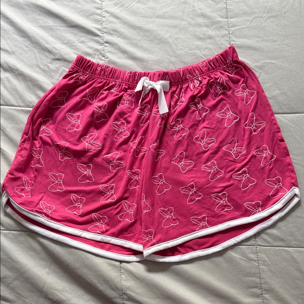 Bow Minnie Mouse Print Lounge Shorts